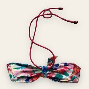 American Eagle multicolor floral print swim halter bikini top XXS